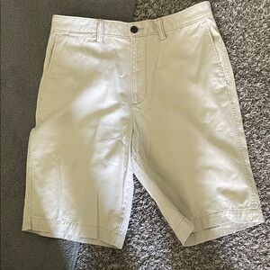 Lands' End Men's Flat-Front Shorts - White